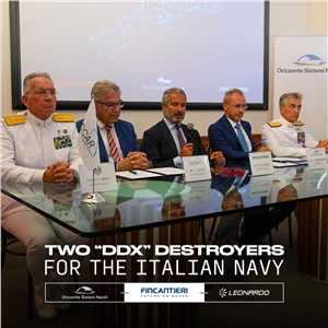 Orizzonte Sistemi Navali Signs EUR3.7Bn Contract for 2 "DDX" Destroyers for the Italian Navy