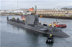 Royal Navy's Newest Hunter-Killer Submarine Sets Sail