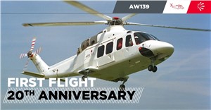 Leonardo Celebrates the AW139 Helicopter&#39;s 20th Anniversary of its 1st Flight