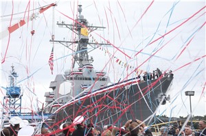USS Carl Levin (DDG 120) Christened at Bath Iron Works