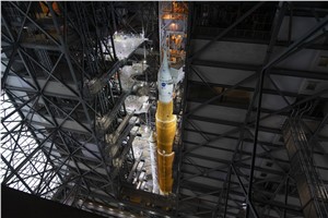 Standing Tall: Moon Rocket Milestone for Artemis