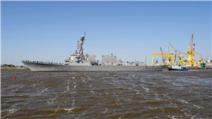 Destroyer Frank E. Petersen Jr. (DDG 121) Sailed Away From  Ingalls Shipbuilding