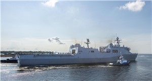 Amphibious Transport Dock Fort Lauderdale (LPD 28) Sails Away From Ingalls Shipbuilding