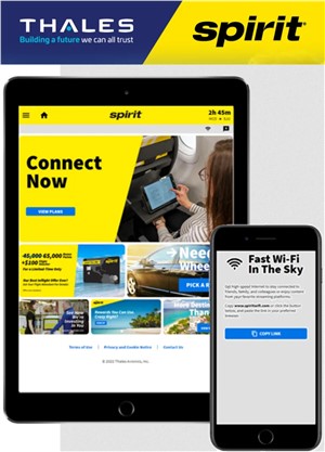 Spirit Airlines&#39; A320s and A321s 100% Connected with Thales&#39; FlytLIVE Solution