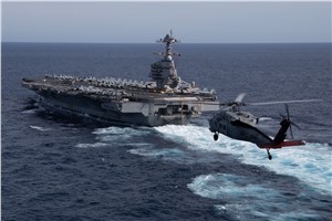 US Navy&#39;s Newest Aircraft Carrier USS Gerald R. Ford (CVN 78) Arrives in Portsmouth