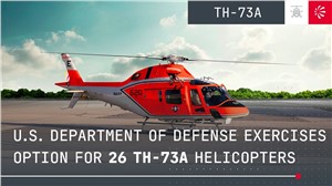 Leonardo: US DoD Exercises Option for 26 TH-73SA &quot;Thrasher&quot; Helicopters