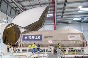 Airbus Built Inmarsat-6 F2 Satellite Arrives on Board an Airbus Beluga in Florida for Launch