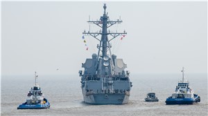 Destroyer Lenah Sutcliffe Higbee (DDG 123) Sailed Away from Ingalls Shipbuilding