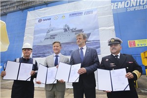 Keel Laying Ceremony for the 1st Polish SIGINT Ship Built at Remontowa Shipyard
