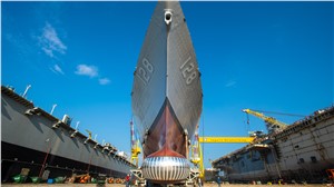 HII&#39;s Ingalls Shipbuilding Launches Guided Missile Destroyer Ted Stevens (DDG 128)