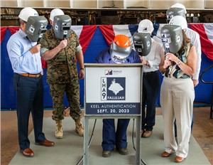 HII&#39;s Ingalls Shipbuilding Authenticates Keel Of Amphibious Assault Ship Fallujah (LHA 9)