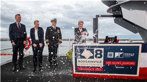HII&#39;s Ingalls Shipbuilding Christens Amphibious Assault Ship Bougainville (LHA 8)