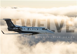 Embraer&#39;s Phenom 300 Leads the Industry in Twinjet Deliveries and is the World&#39;s Best-selling Light Jet for 12 Consecutive Years