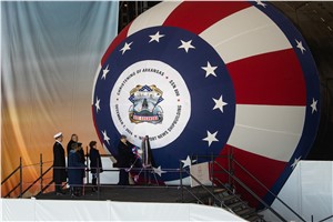 HII Christens Virginia-Class Attack Submarine Arkansas (SSN 800)