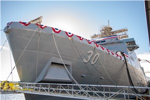 HII Christens Amphibious Transport Dock Harrisburg (LPD 30)
