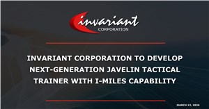 Invariant to Develop Next-Gen Javelin Tactical Trainer with I-MILES Capability