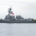 Flight III Destroyer Ted Stevens (DDG 128) Sails Away from HII's Ingalls Shipbuilding