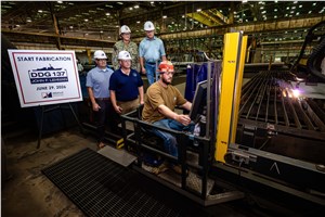 HII Begins Fabrication of Destroyer John F. Lehman (DDG 137)