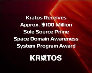 Kratos Receives Approximate $100M Sole Source Prime Space Domain Awareness System Program Award