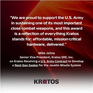Kratos Receives US Army Contract to Develop a Next-Gen Seeker for the Javelin Missile System